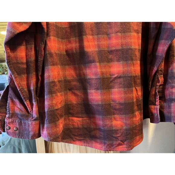 PENDLETON Mason Flannel Shirt Men’s XL Button Down Red Burgundy Plaid - Picture 11 of 11